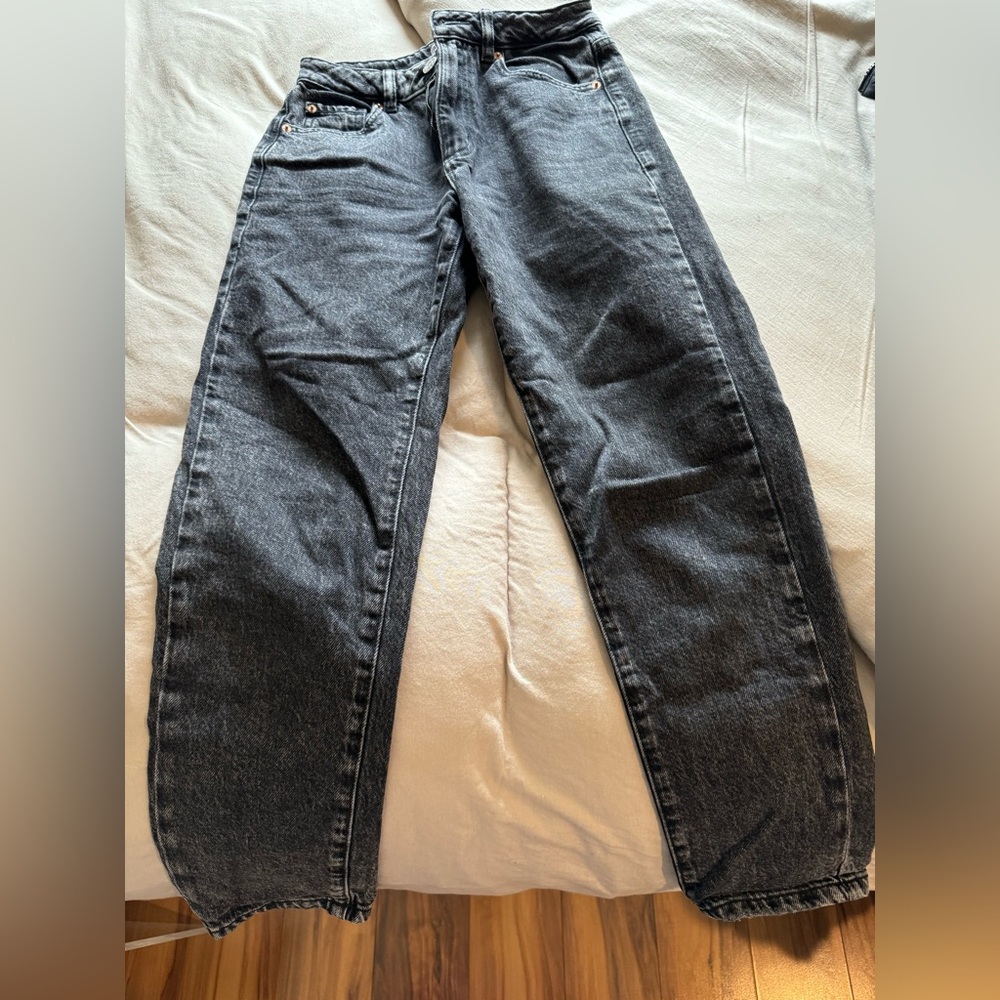 Garage Black Wash Mom Jeans, Size 0/24